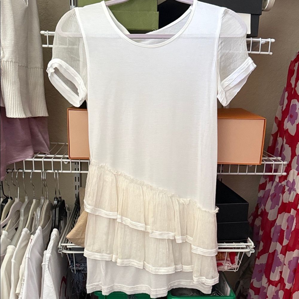 RED Valentino Cream Ruffle Dress